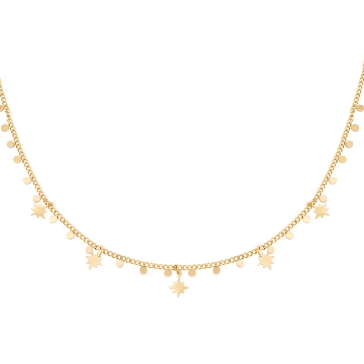 Galaxy star necklace goud