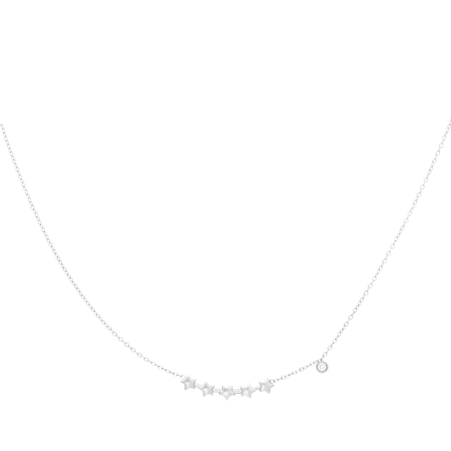Sparkel star ketting zilver