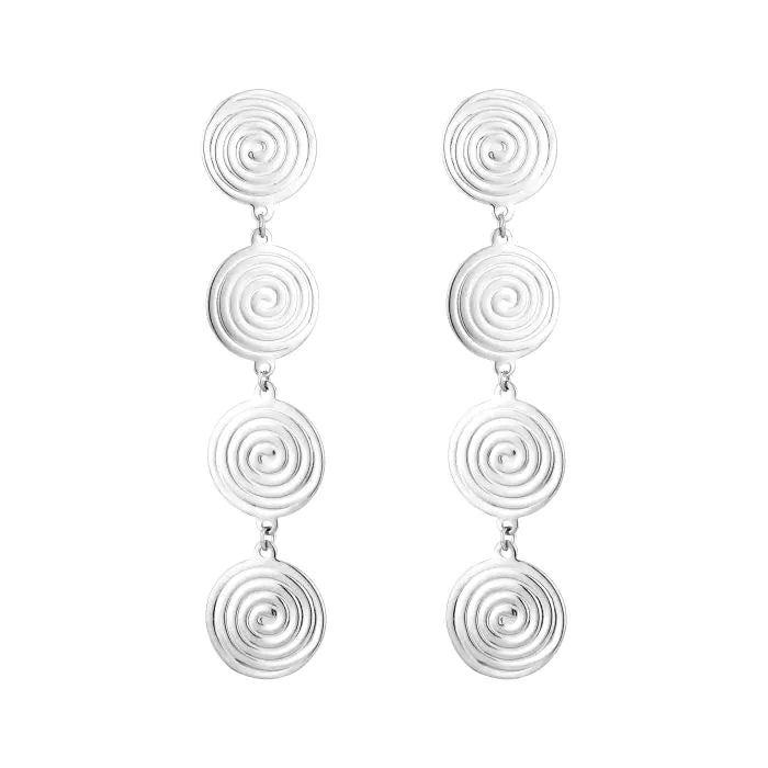 Wave oorbellen zilver
