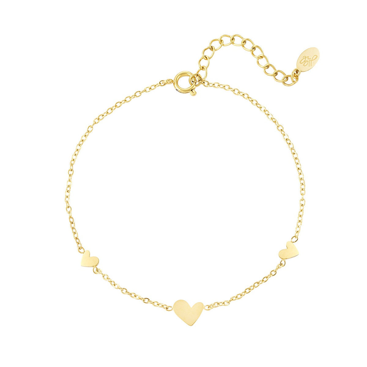 Classic heart armband goud