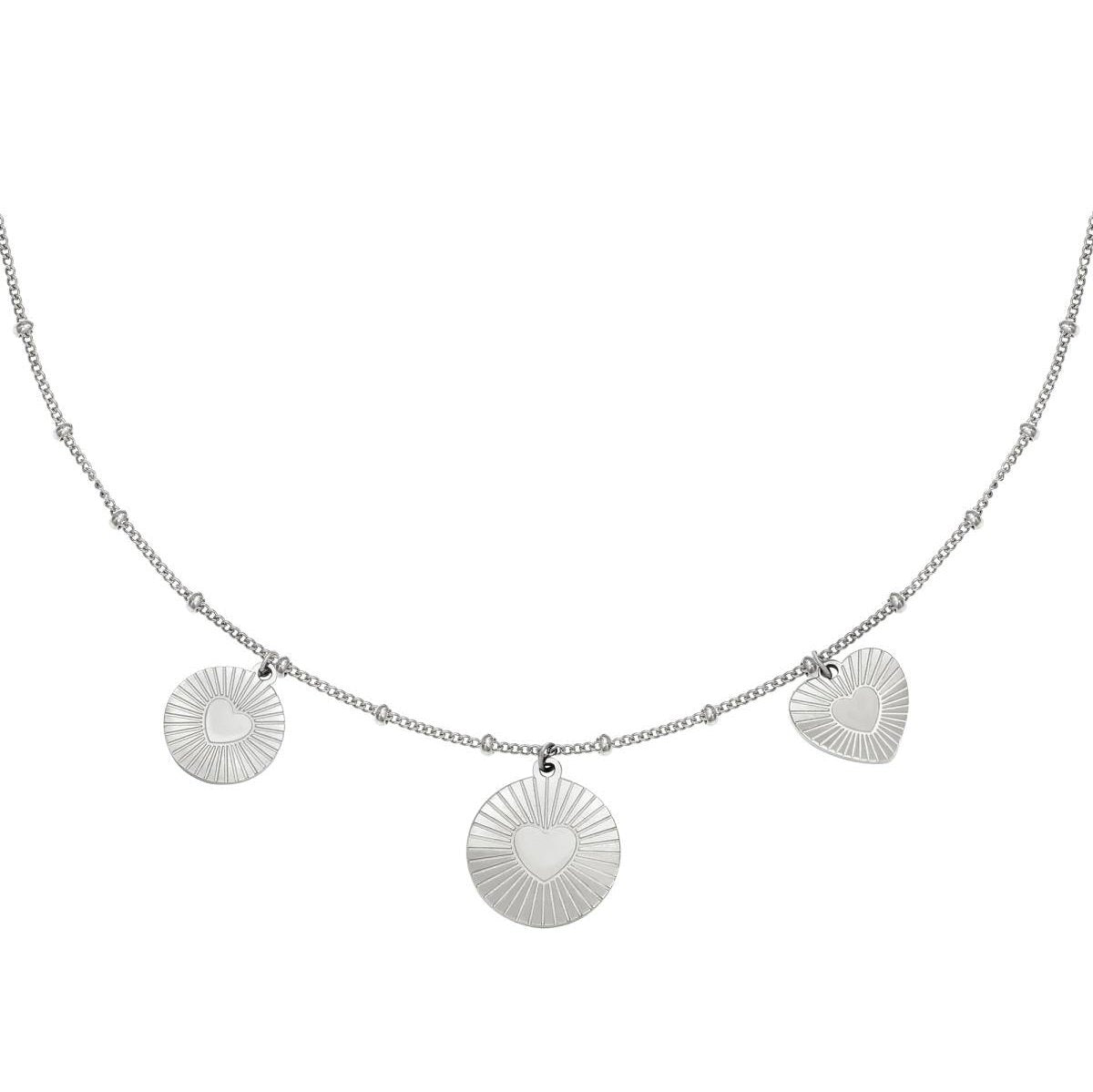 3 heart necklace zilver