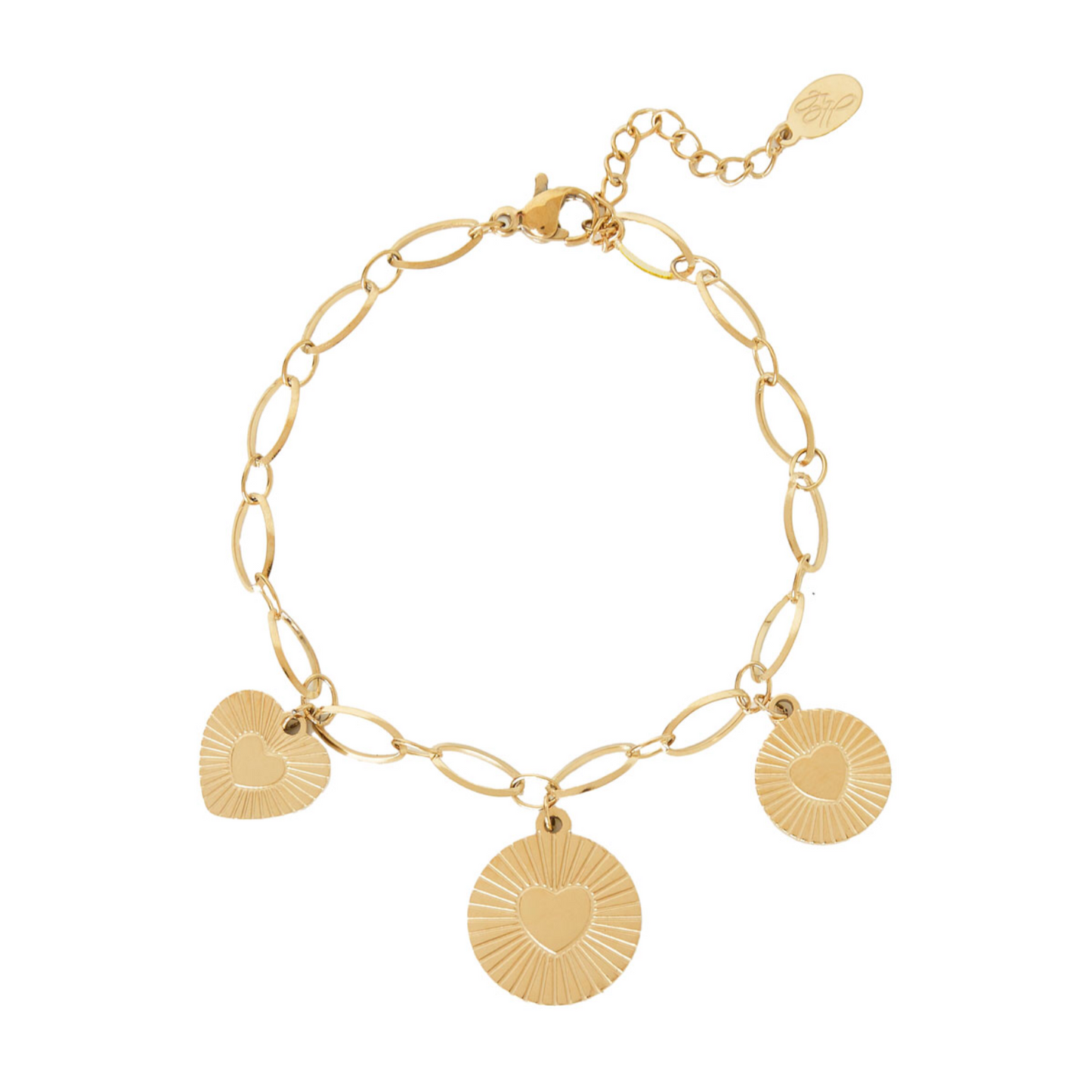 Fleur heart armband goud