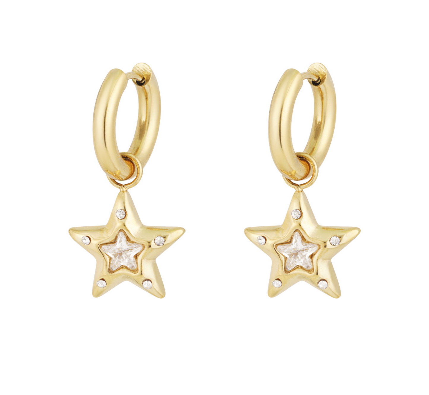 Shining stars oorbellen goud