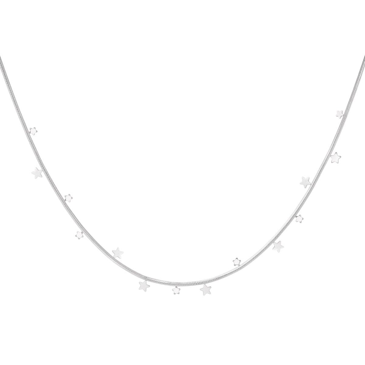 Necklace fine stars zilver