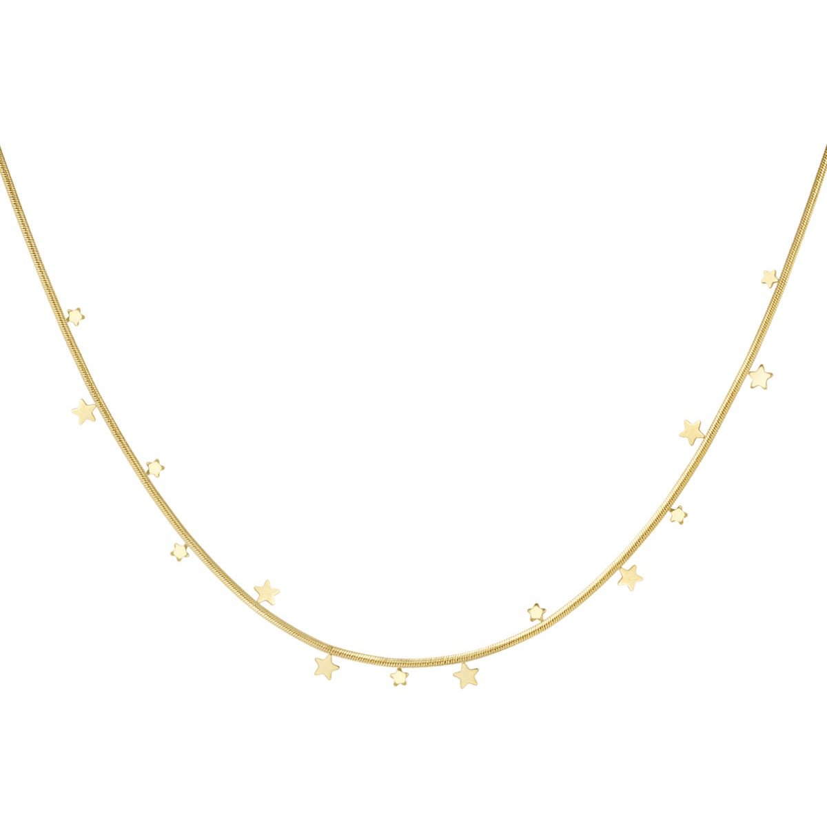 Necklace fine stars goud