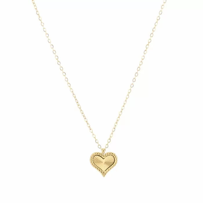 Heart ketting goud