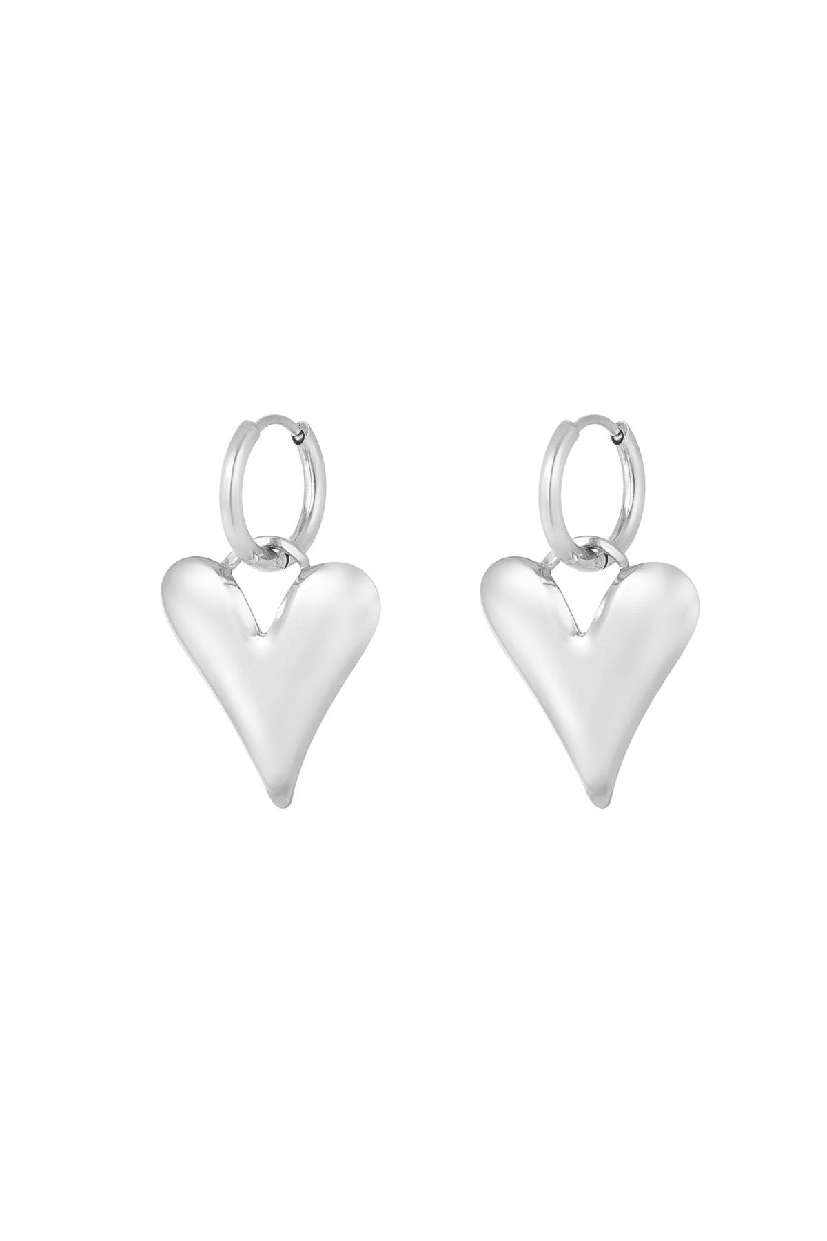 Heart earrings hoop zilver