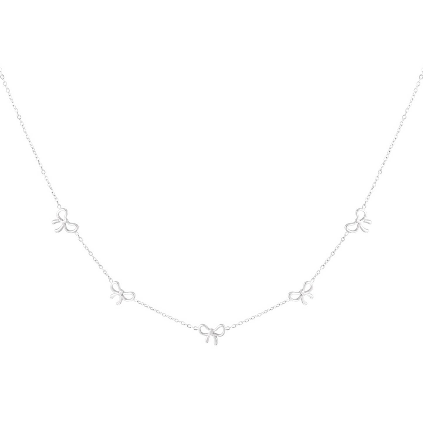 Strik ketting zilver