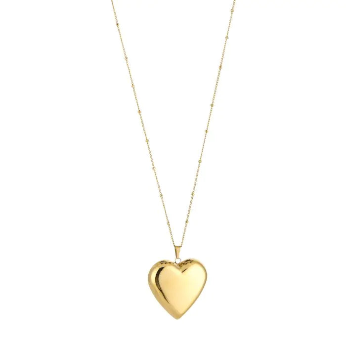 Big heart ketting goud