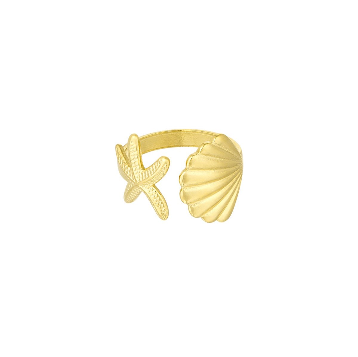 Ring sea shell goud