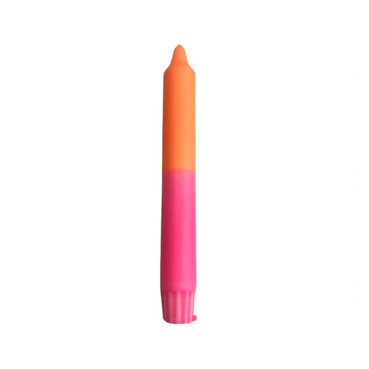 Kaars oranje / fel roze