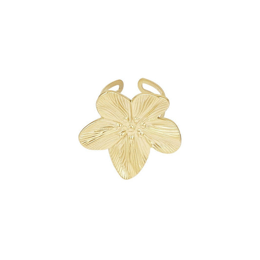 Big flower ring goud