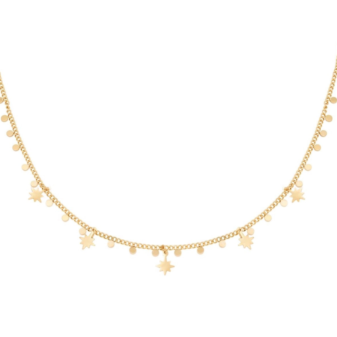 Galaxy star necklace goud