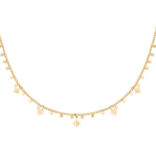 Galaxy star necklace goud