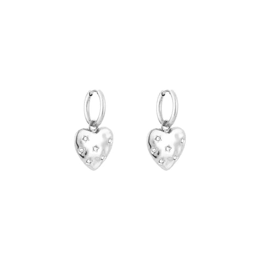 Shine heart oorbellen zilver