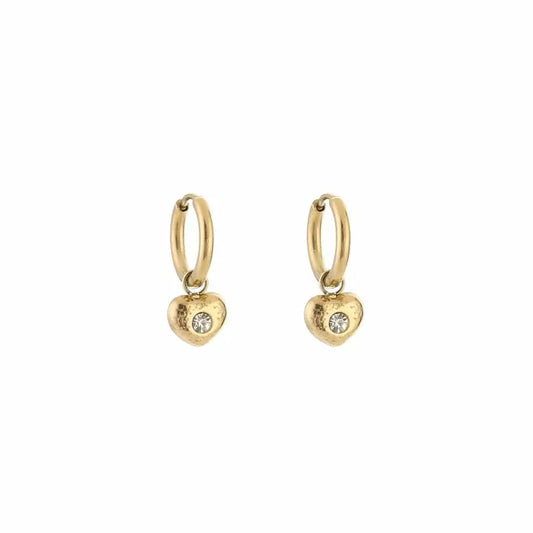 Sparkle heart oorbellen goud