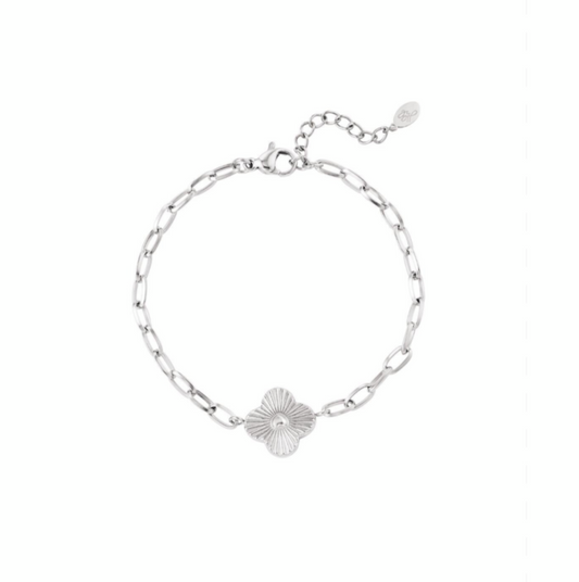 One klaver bracelet zilver