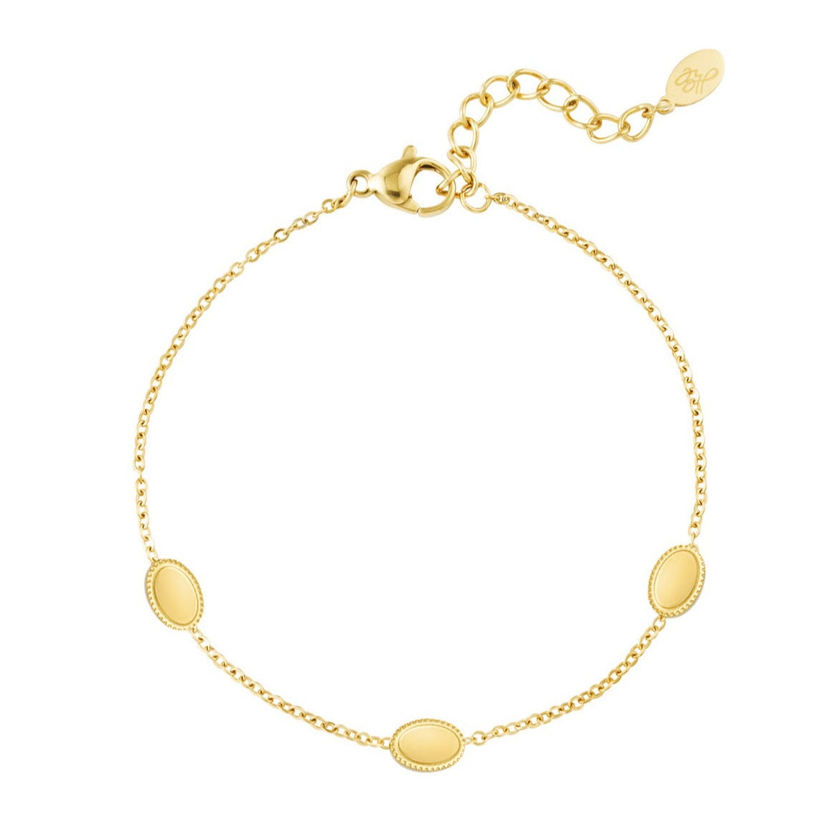 Fine coin bracelet goud