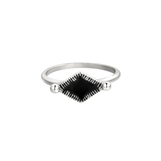 Ring black zilver