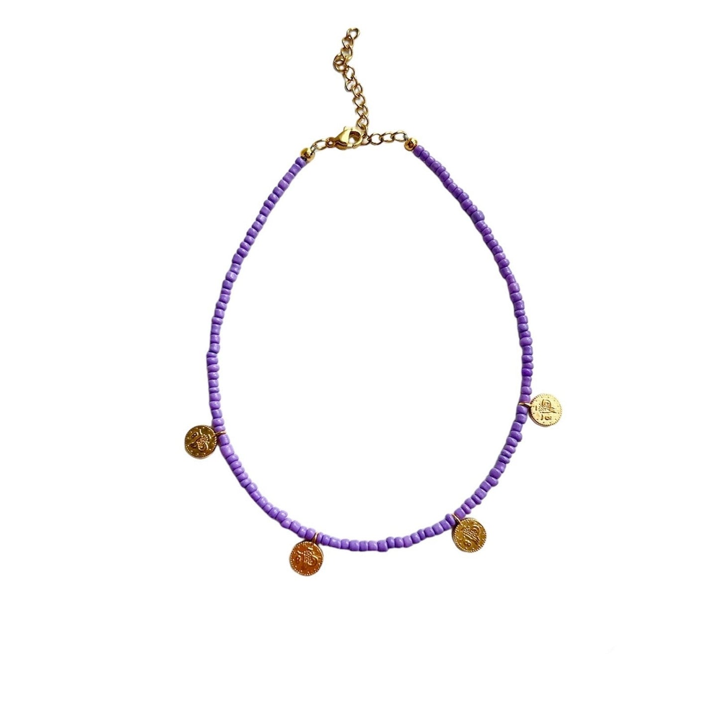 Purple coin bracelet