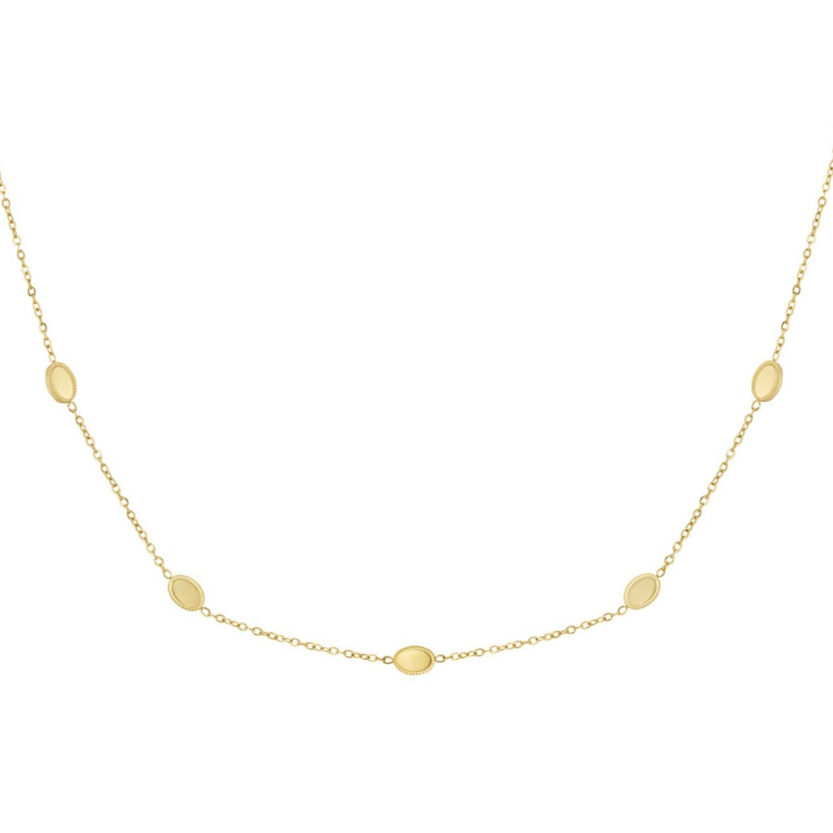 Fine coin necklace goud