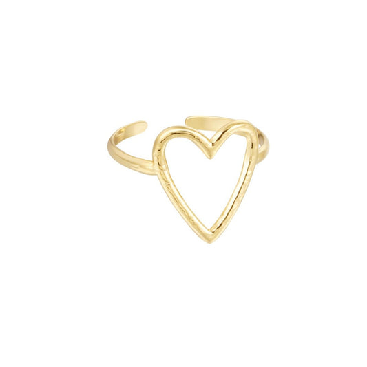 Ring open heart goud