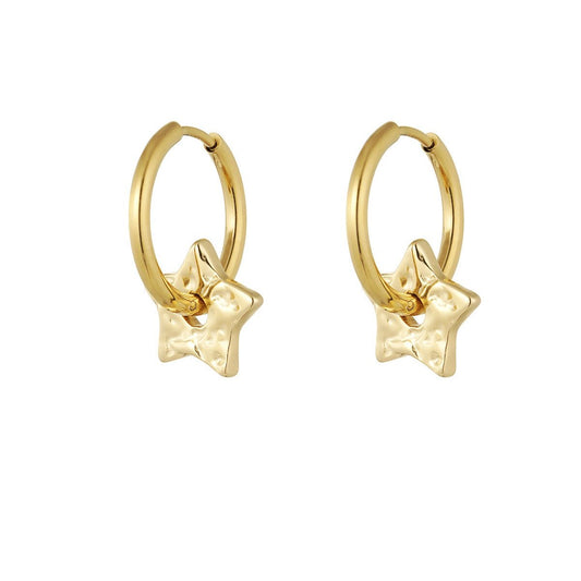 Basic star earrings goud