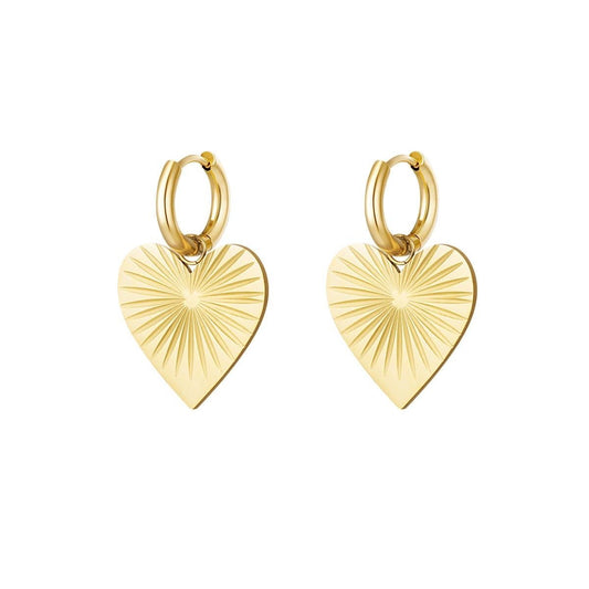 Earrings with heart goud