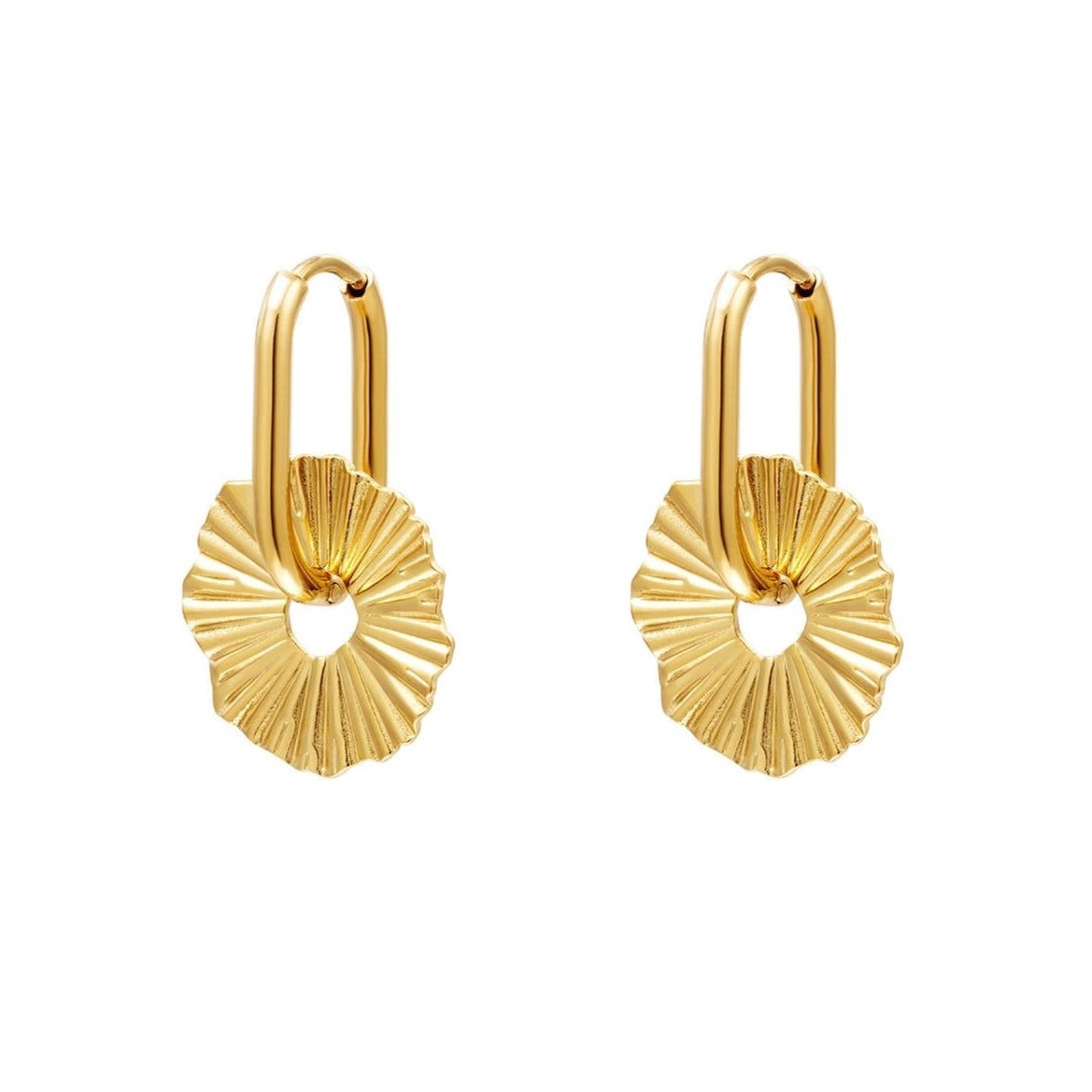 Flower earrings goud