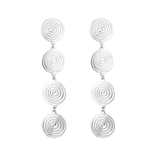 Wave oorbellen zilver