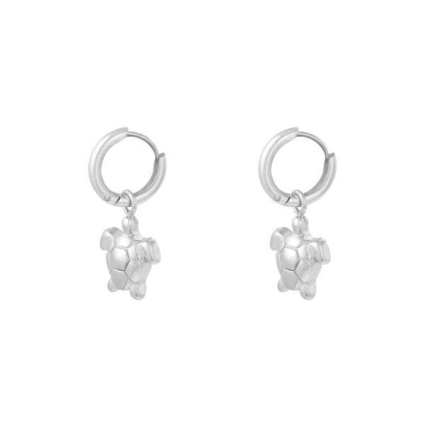 Schilpad earrings zilver