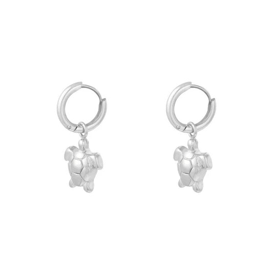 Schilpad earrings zilver