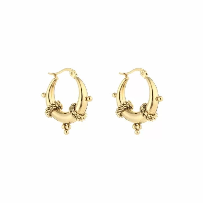 Chunky bali hoops goud