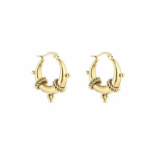 Chunky bali hoops goud