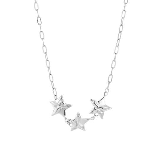 Big 3 stars ketting zilver