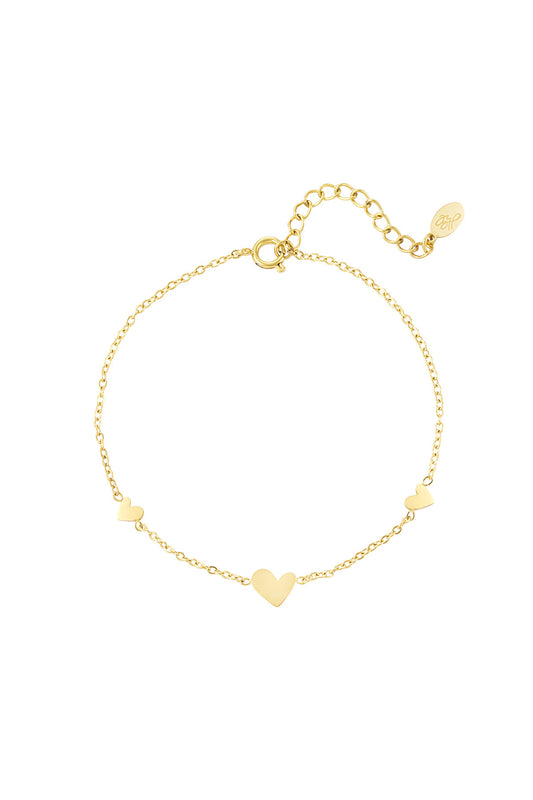 Classic heart armband goud