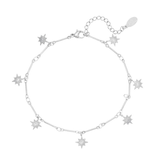 Fine star anklet zilver