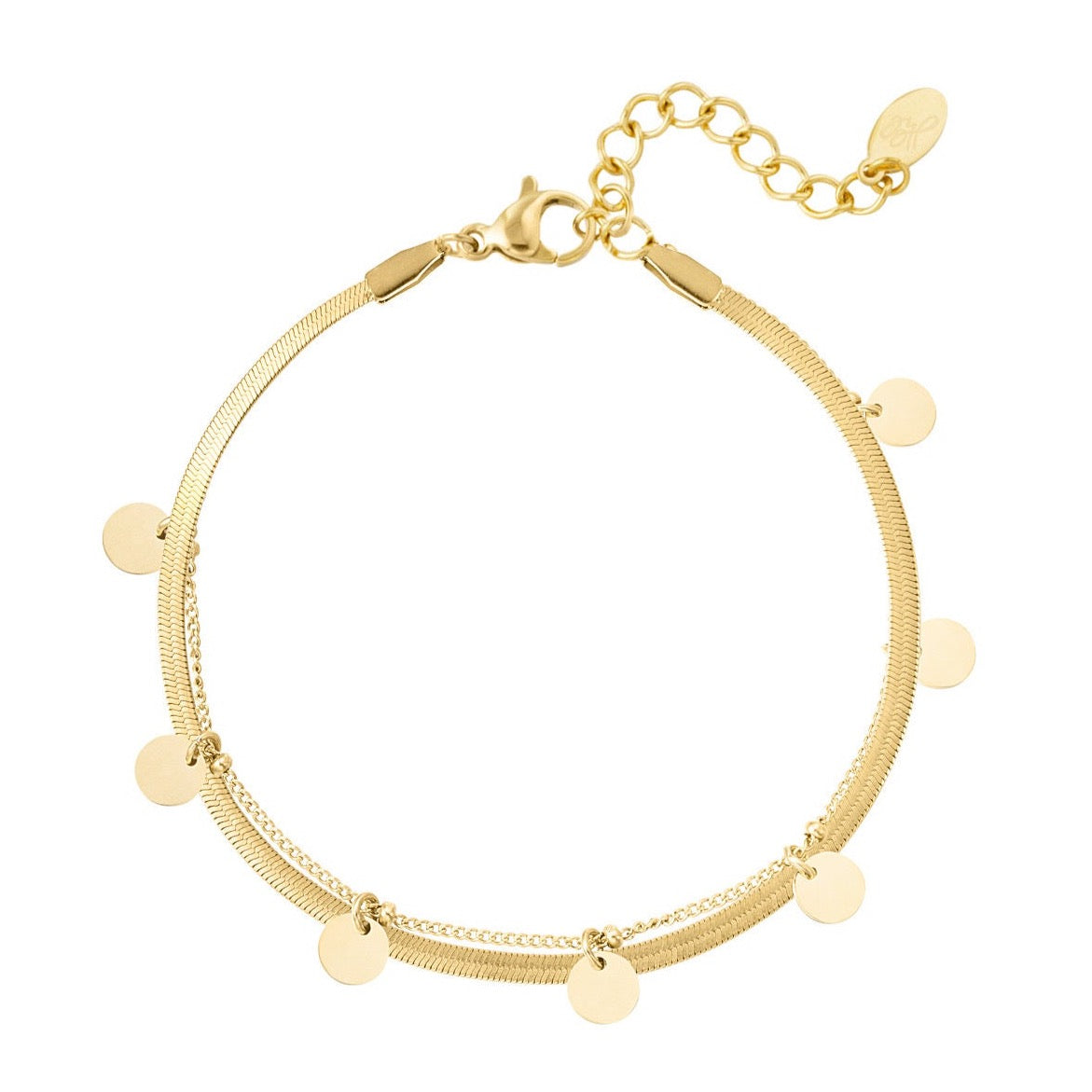 Dubbellaags bracelet goud