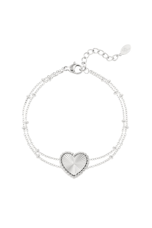 Bracelet double heart zilver