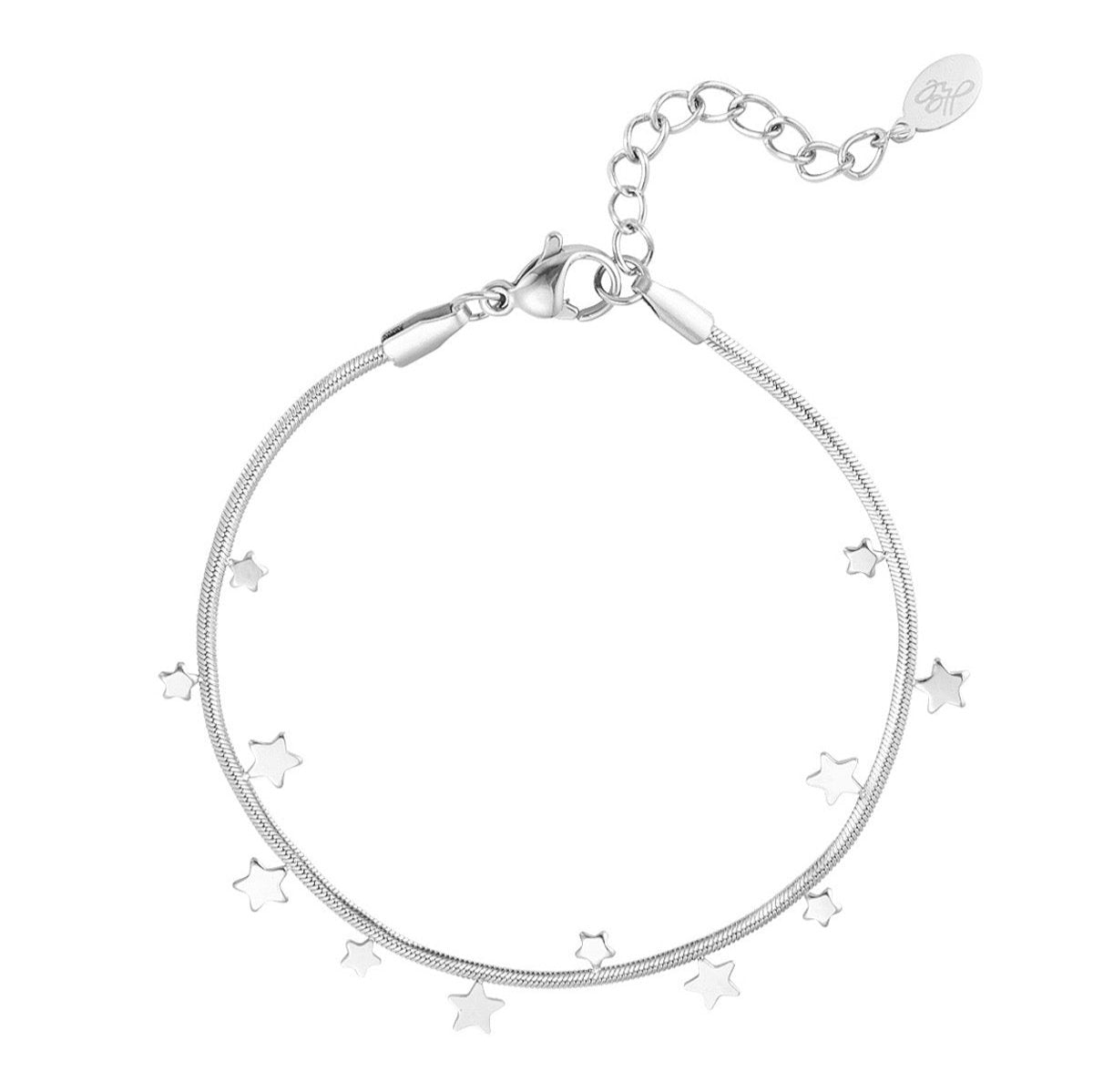 Fine star bracelet zilver