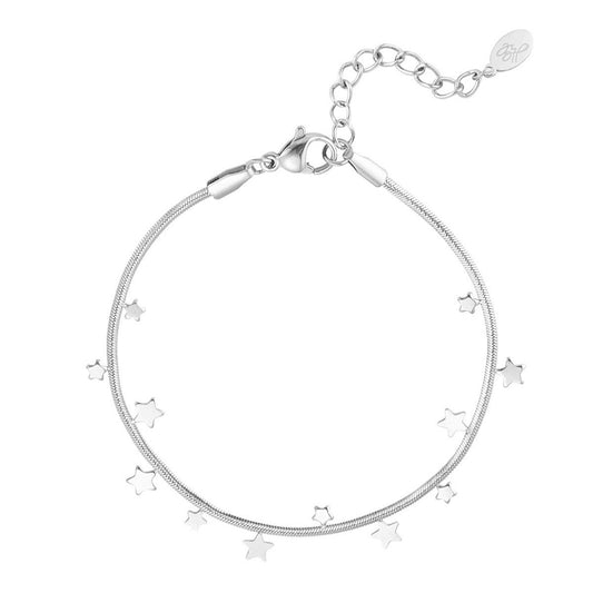 Fine star bracelet zilver