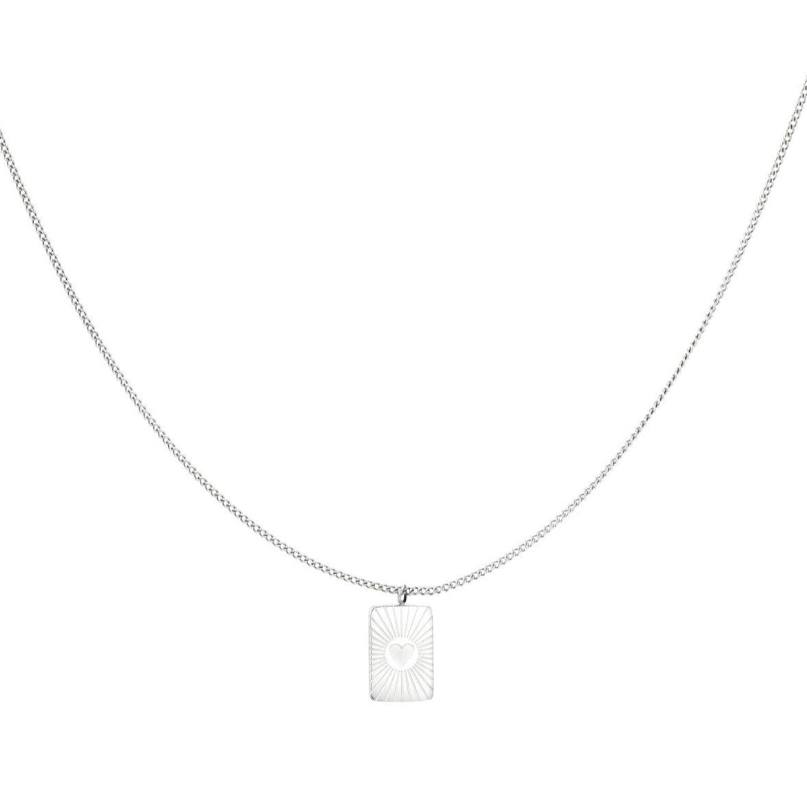 Heart tag necklace zilver