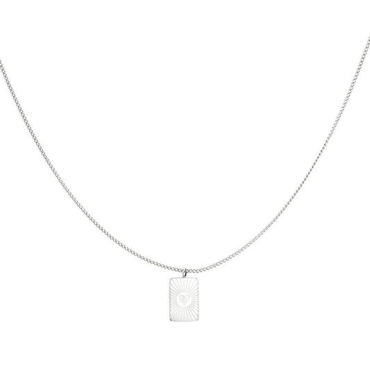 Heart tag necklace zilver