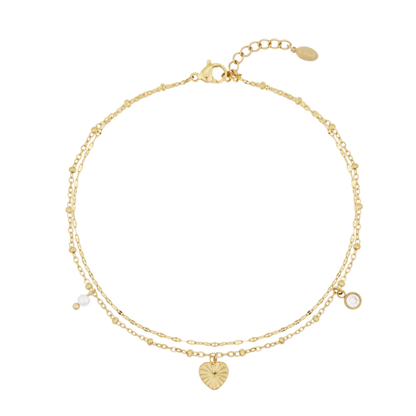 Love love enkelbandje goud