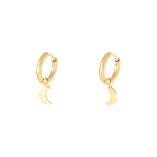 Earrings moon goud