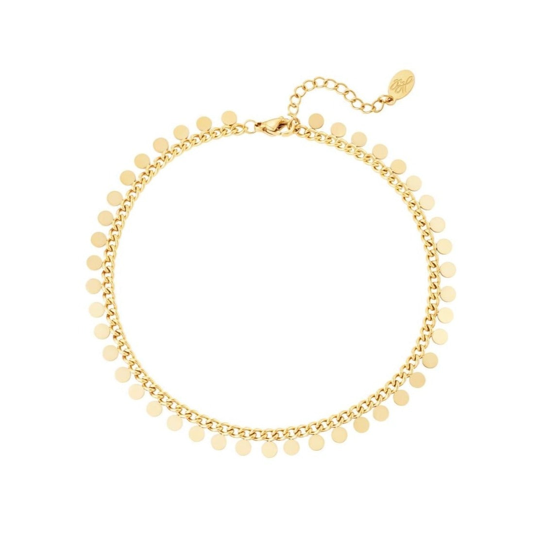 Coin munt anklet goud