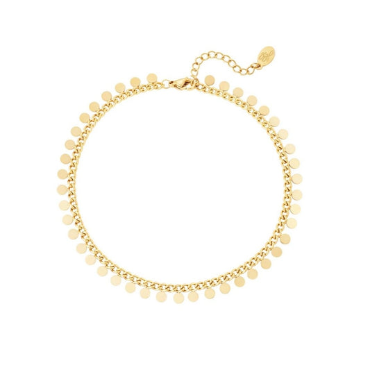 Coin munt anklet goud