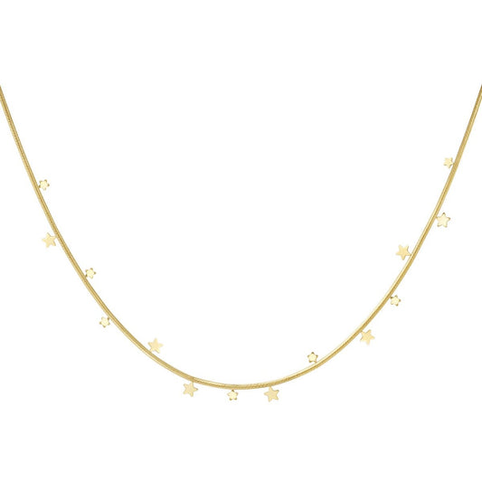 Necklace fine stars goud