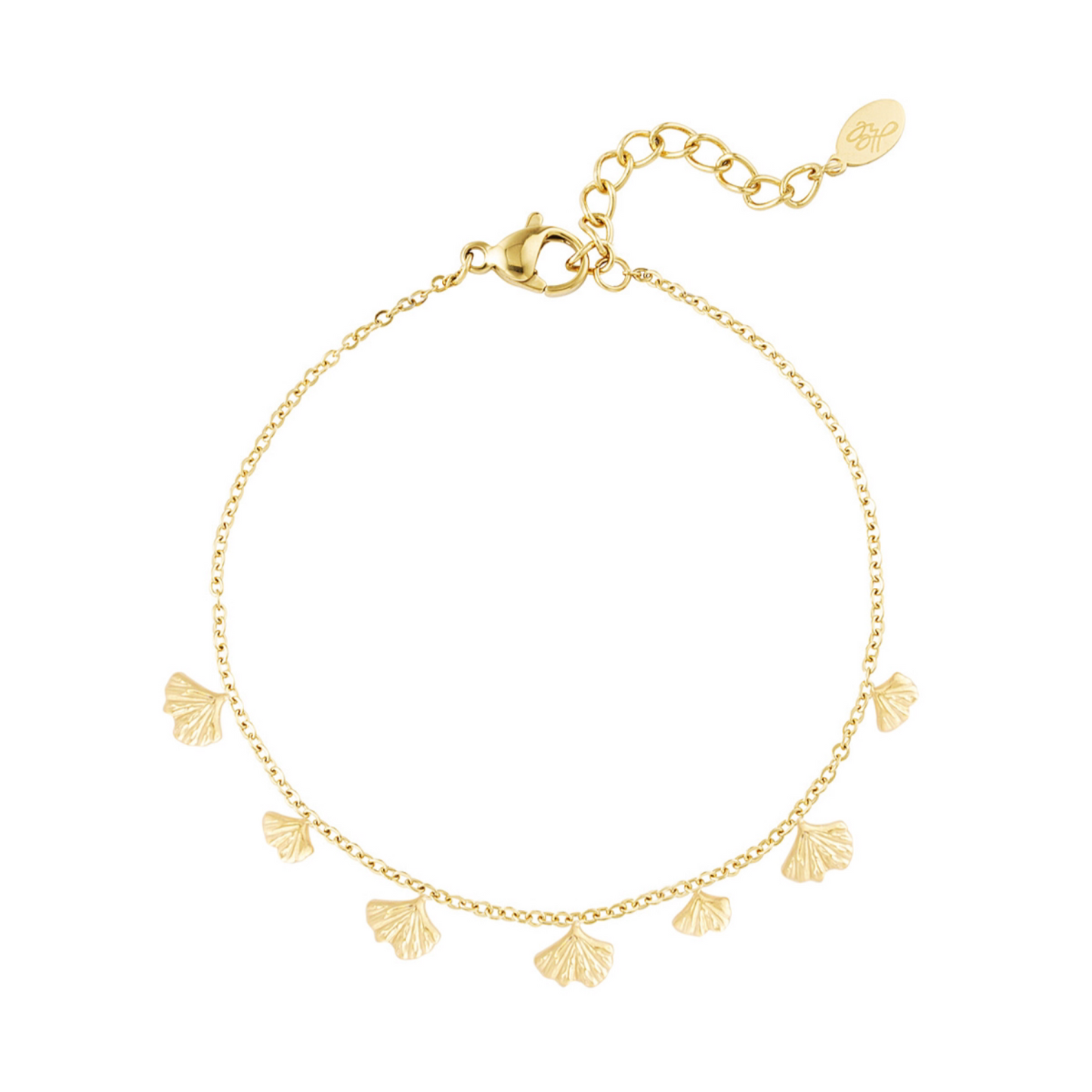 Shell armband goud