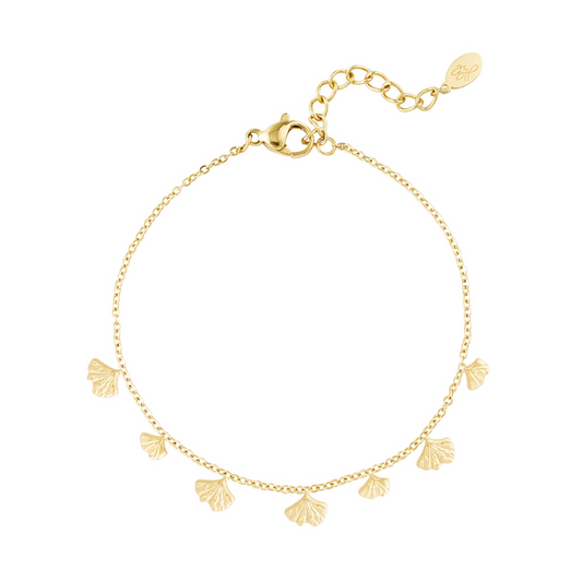 Shell armband goud